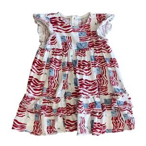 BURT'S BEES Girls American Flag Dress Size 2T